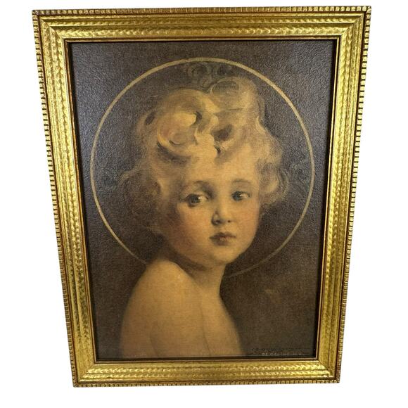 Antique Vintage C. Bosseron Chambers The Light Of The World Framed Print - Picture 1 of 3